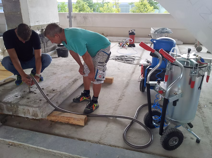 Spannbeton vergießen